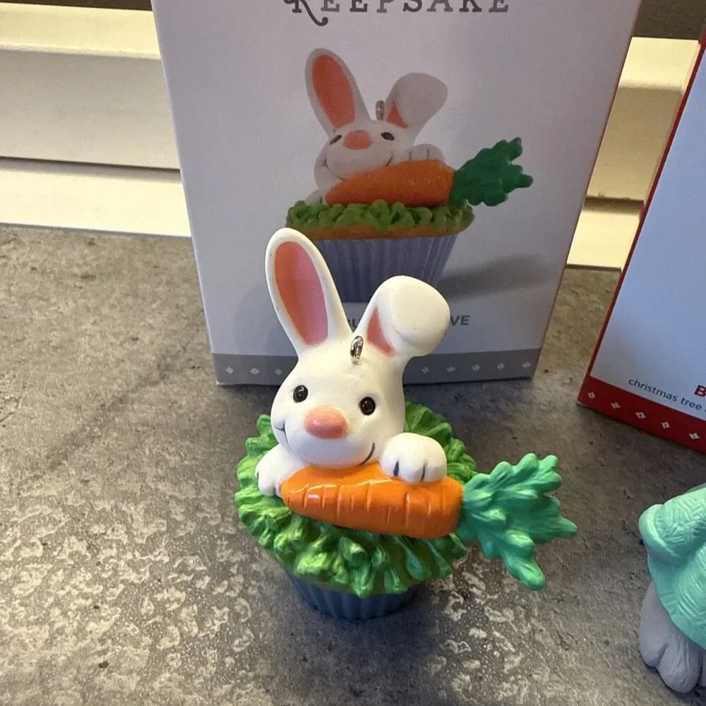 Hallmark Christmas Ornaments Some Bunny to Love And Bundled Up Bunny Set Of 2